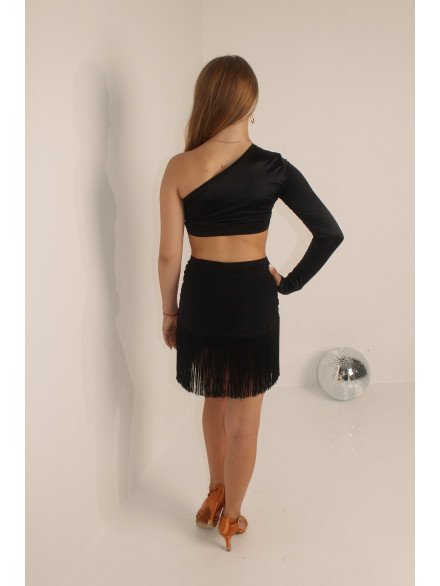 Топ з одним рукавом з шовкової де люкс тканини з блиском